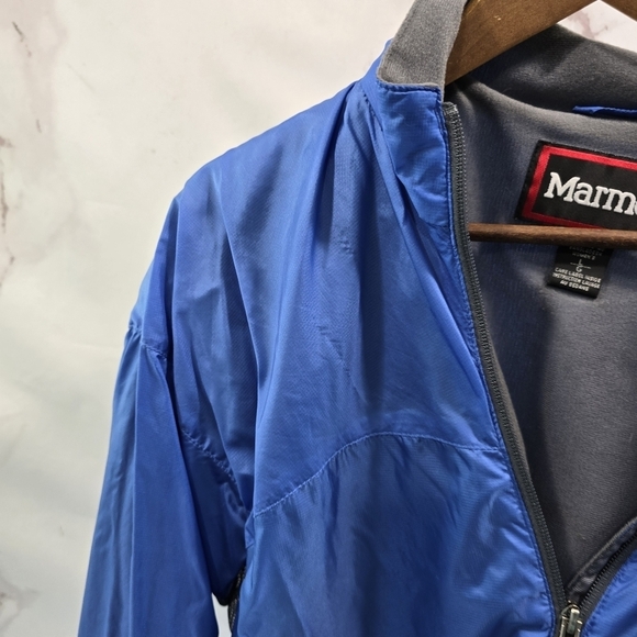 Marmot Rain Jacket Womens Large Blue Shell Water Resistant Fleece Lined Wind - Picture 2 of 14
